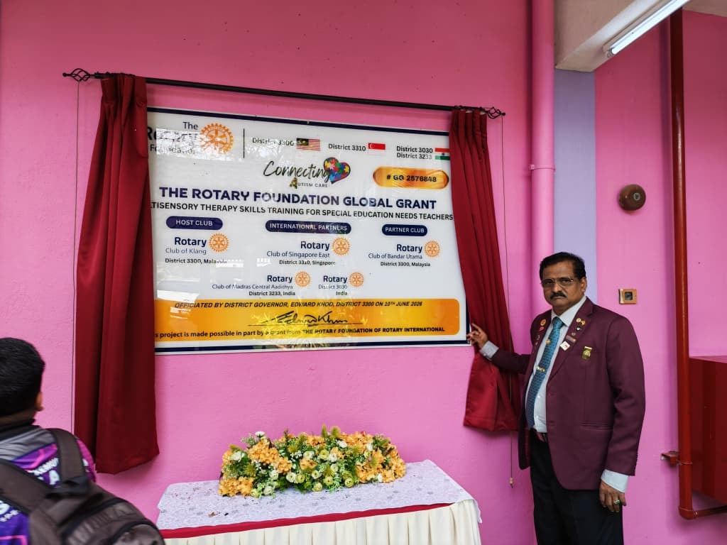 சிறப்புக் குழந்தைகளுக்குப் புதிய கற்றல் அறை: கிள்ளான் ரோட்டரி கிளப் ஏற்பாட்டில் ஒன்றரை  லட்சம் ரிங்கிட் செலவில் திட்டம் அமல்