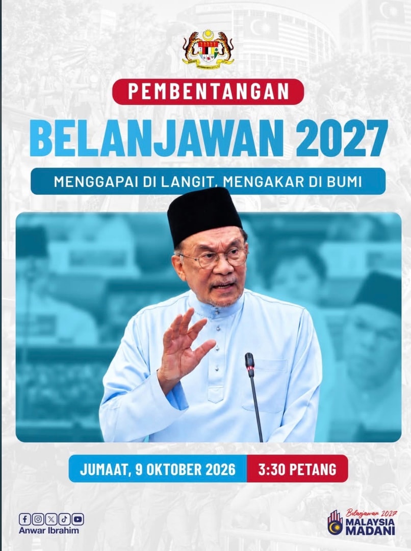2027ஆம் ஆண்டுக்கான வரவு செலவுத் திட்டம் - இன்று பிற்பகலில் தாக்கல் செய்கிறார் பிரதமர் அன்வார் 